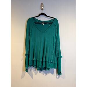 We The Free Waffle Knit V-Neck Top | Size XS